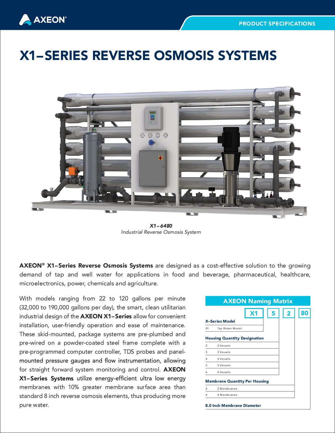Axeon CT-7000 Système d'osmose inverse 7000 GPD (220v